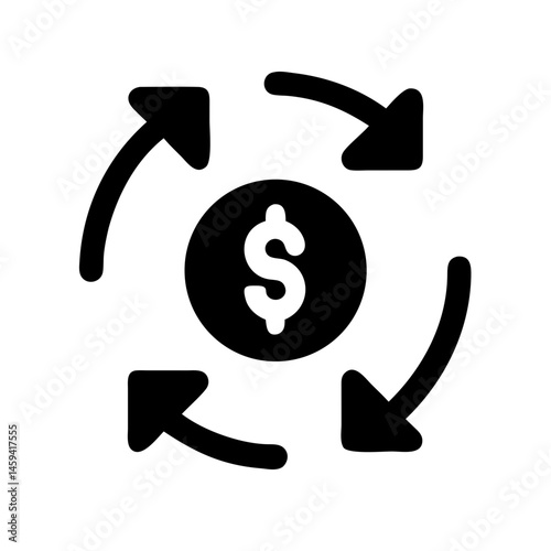 Currency Exchange Cycle Icon Design