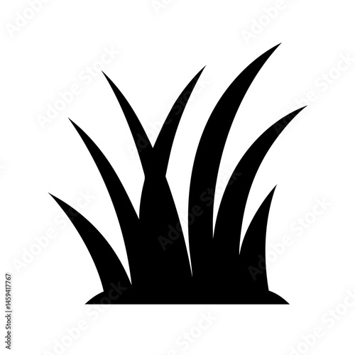 Dense Grass Cluster Patch Icon Design