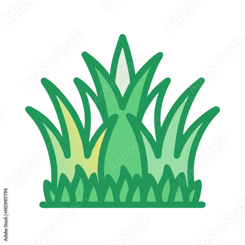 Dense Grass Cluster Patch Icon Design