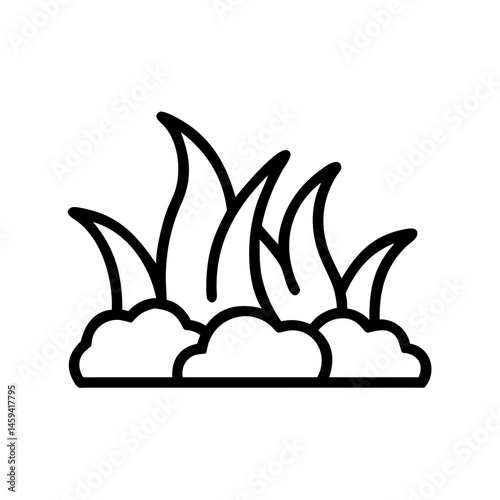Dense Grass Cluster Patch Icon Design