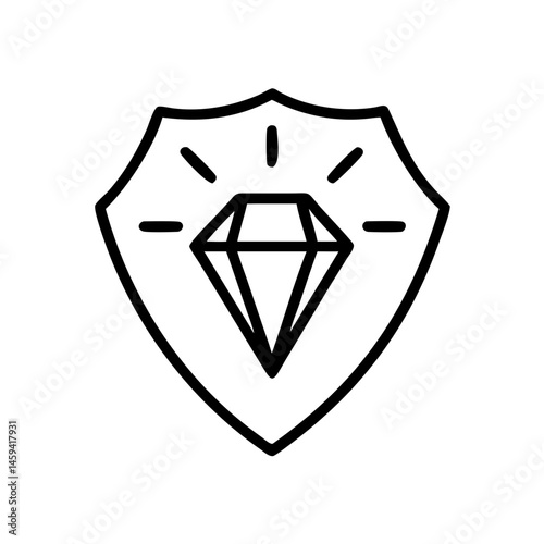 Diamond Shield Premium Security Icon Design