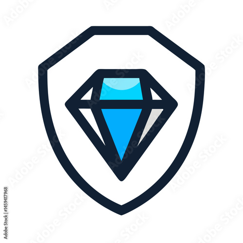 Diamond Shield Premium Security Icon Design