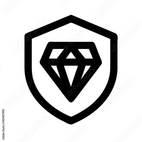 Diamond Shield Premium Security Icon Design