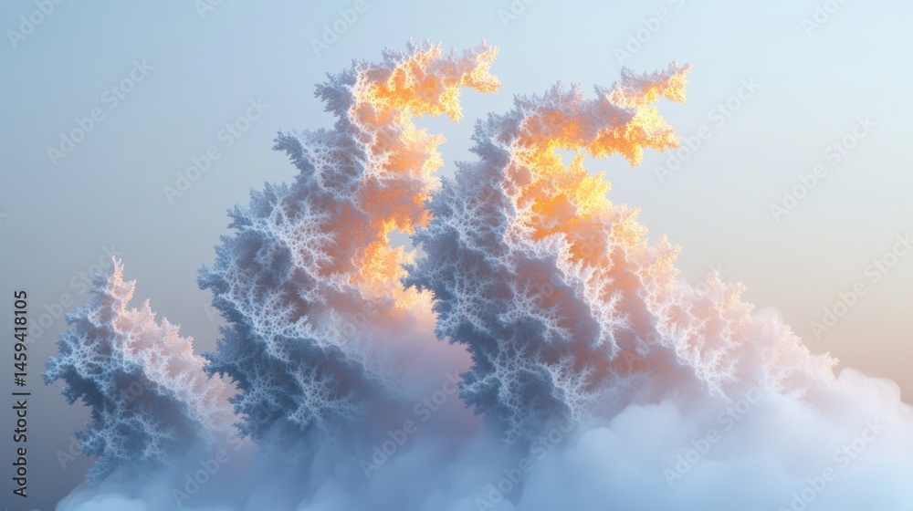 Naklejka premium Abstract fractal cloudscape