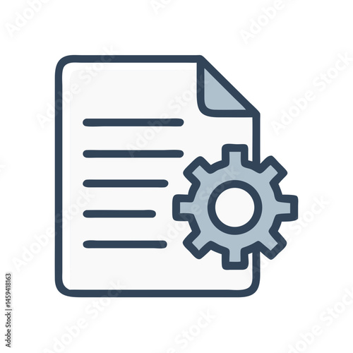 Document With Configuration Settings Icon Design