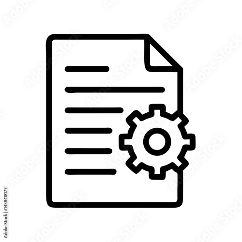 Document With Configuration Settings Icon Design