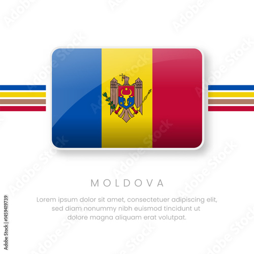 Free Download National Moldova Flag.Vectors Moldova Button Flag. Realistic National Flag Design and Vector Template - GFXLoad