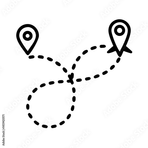 Flight Navigation Route Icon Design