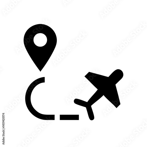 Flight Navigation Route Icon Design