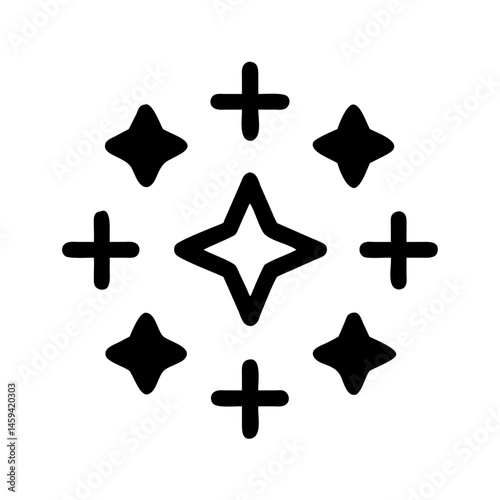 Four Star Sparkle Accent Symbol Icon Design