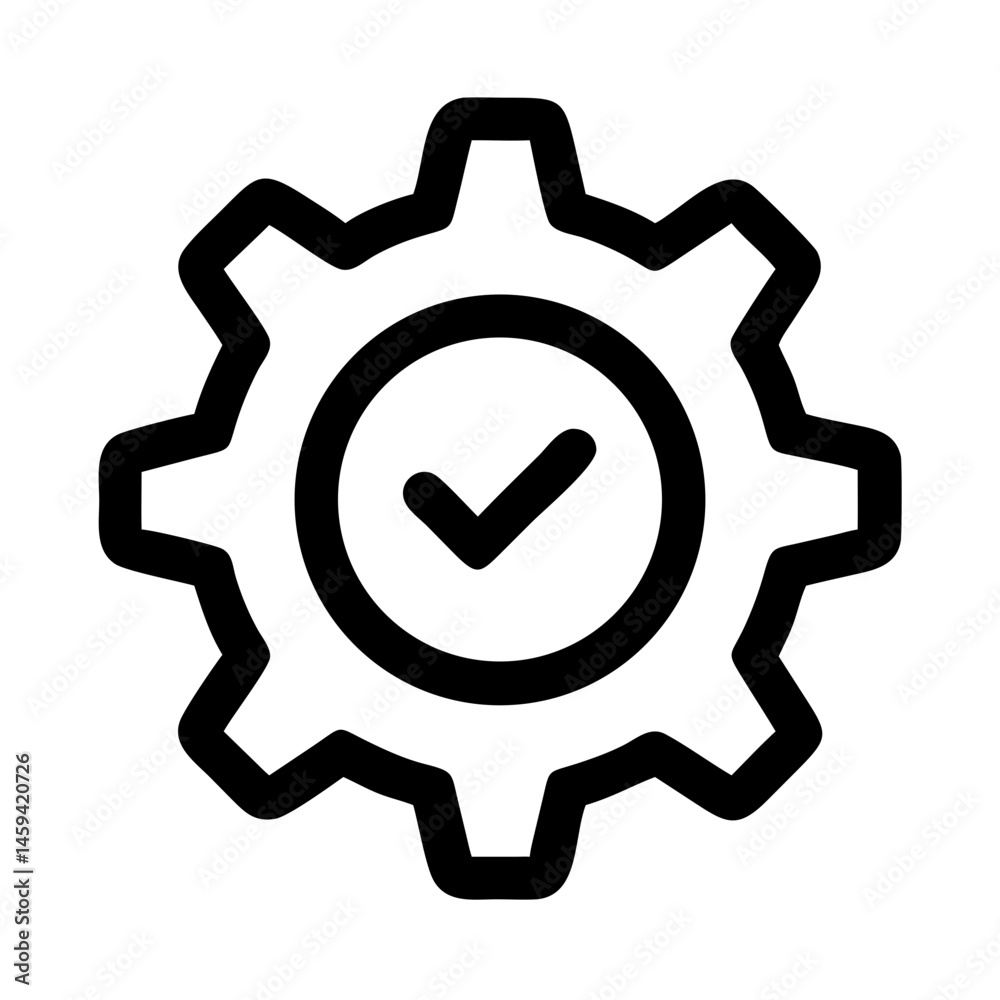 Gear with Check Icon Design Gear with Check Icon Design