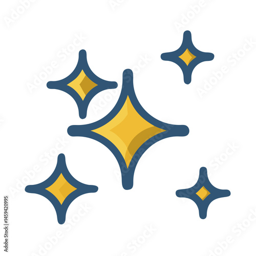 Glossy Spark Icon Combination Design