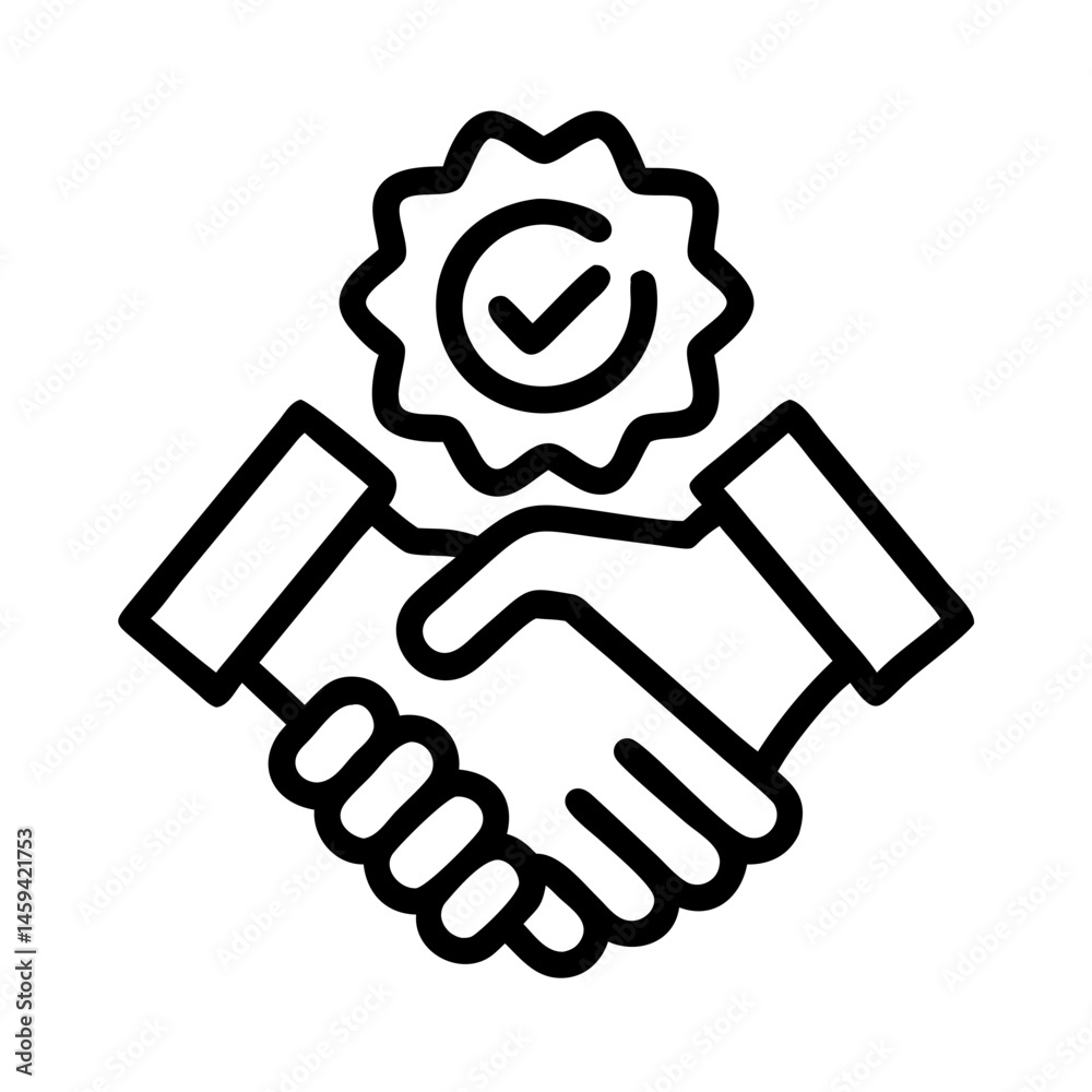 Handshake Quality Agreement Icon Design Handshake Quality Agreement Icon Design