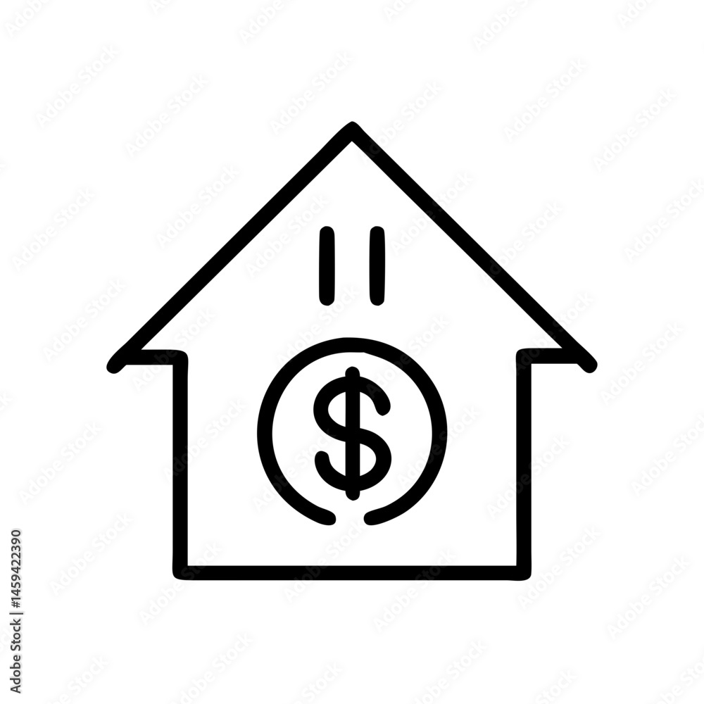 Home with Dollar Icon Design Home with Dollar Icon Design