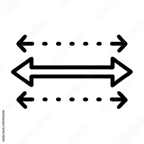 Horizontal Arrow Scaling Icon Design