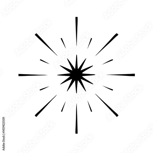 Large Radiant Starburst Illustration Icon Design