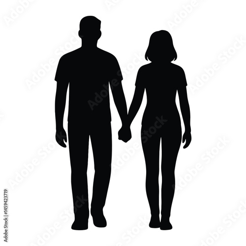 Wallpaper Mural Couple Holding Hands Silhouette. Lovers' Day Silhouette Torontodigital.ca