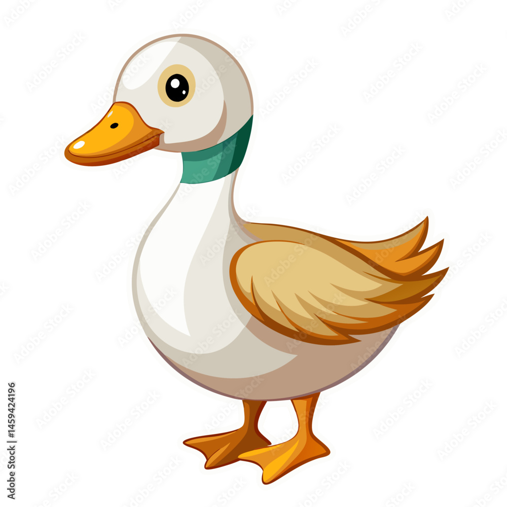 Obraz premium white duck no background vector file.