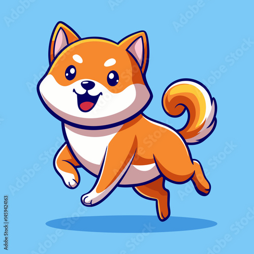 Download Cute Shiba Inu Dog Running Cartoon Vector Icon Illustration Eps File For Design.