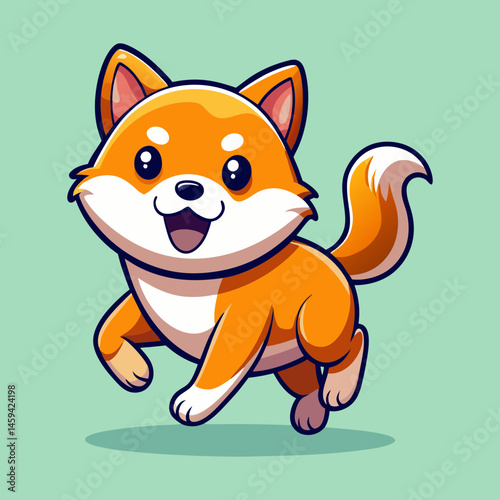 Download Cute Shiba Inu Dog Running Cartoon Vector Icon Illustration Eps File For Design.
