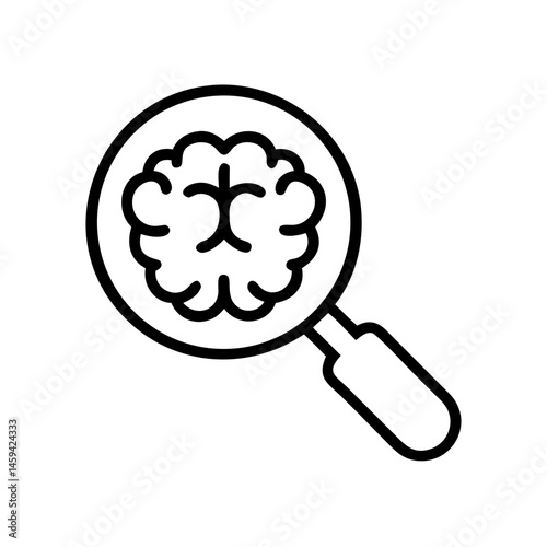 Magnifying Brain Icon Design