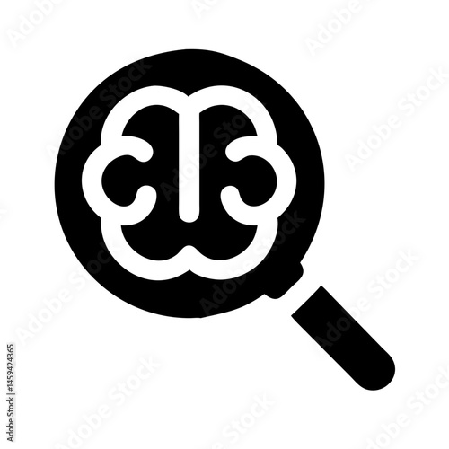 Magnifying Brain Icon Design