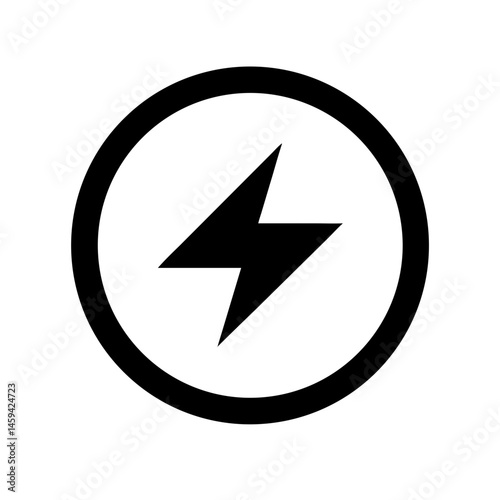 Free Download Minimal Lightning Bolt in the Circle Icon Design - GFXLoad