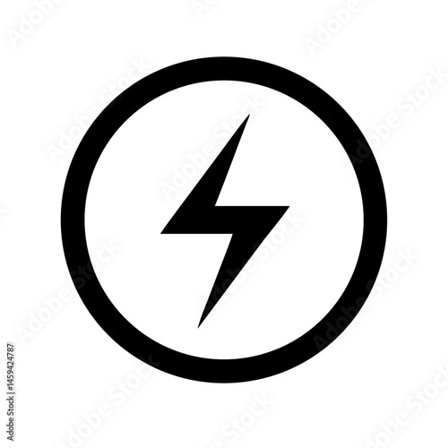 Free Download Minimal Lightning Bolt in the Circle Icon Design - GFXLoad