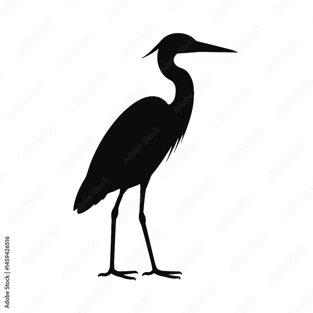 Fototapeta premium Heron Silhouette. vector illustration 