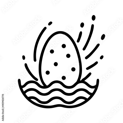 Oval Water Splash Icon Design