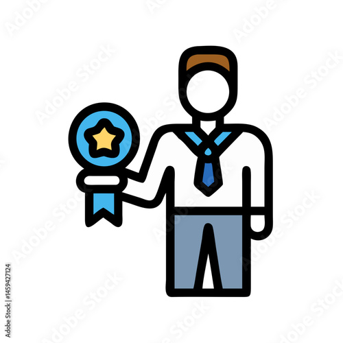 Person with Award Icon Design