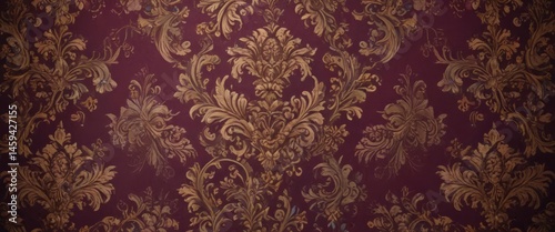 Luxurious damask floral wallpaper, rich jewel tones , brocade, acanthus, texture