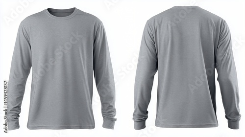 Blank grey long sleeve t-shirt for your design mockup	