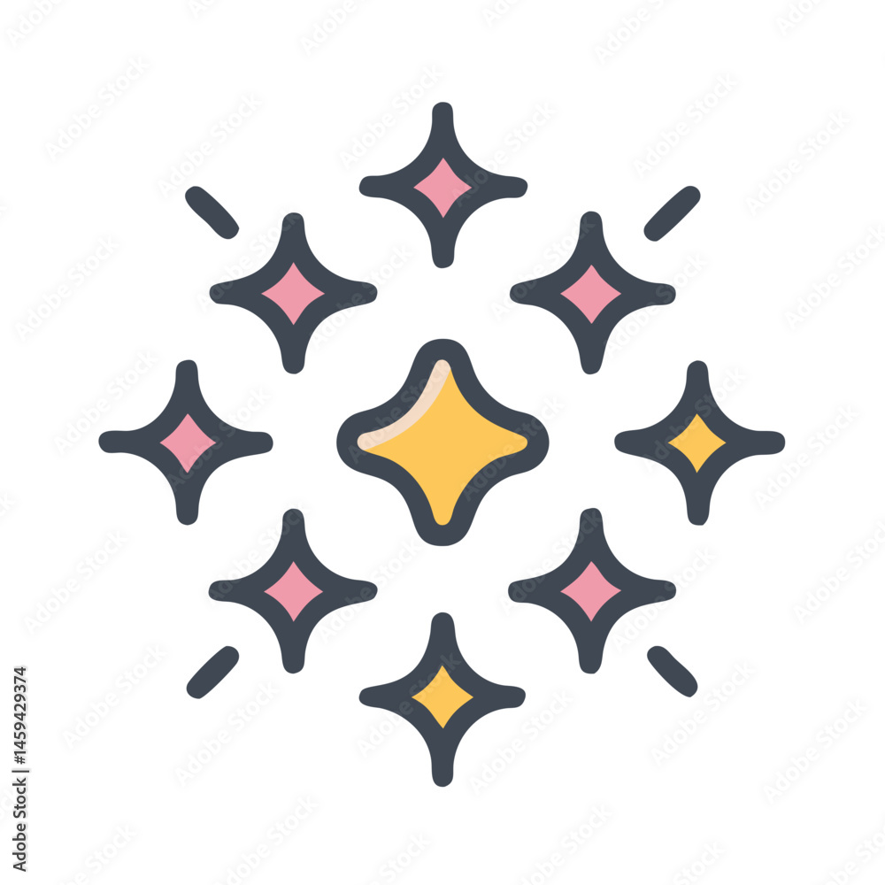 Fototapeta premium Soft Shine with Surrounding Sparkles Icon Design