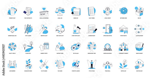 collection icons streamlining business support for grassroots entrepreneurship small business empowerment