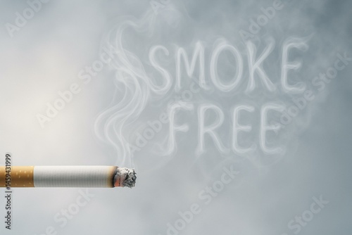 Creative Smoke-Free Concept for World No Tobacco Day with Cigarette