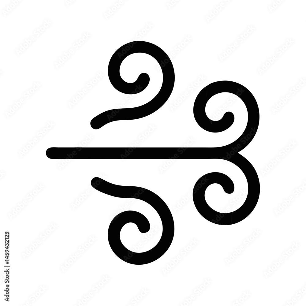 Triple Swirl Wind Flow Icon Design Triple Swirl Wind Flow Icon Design