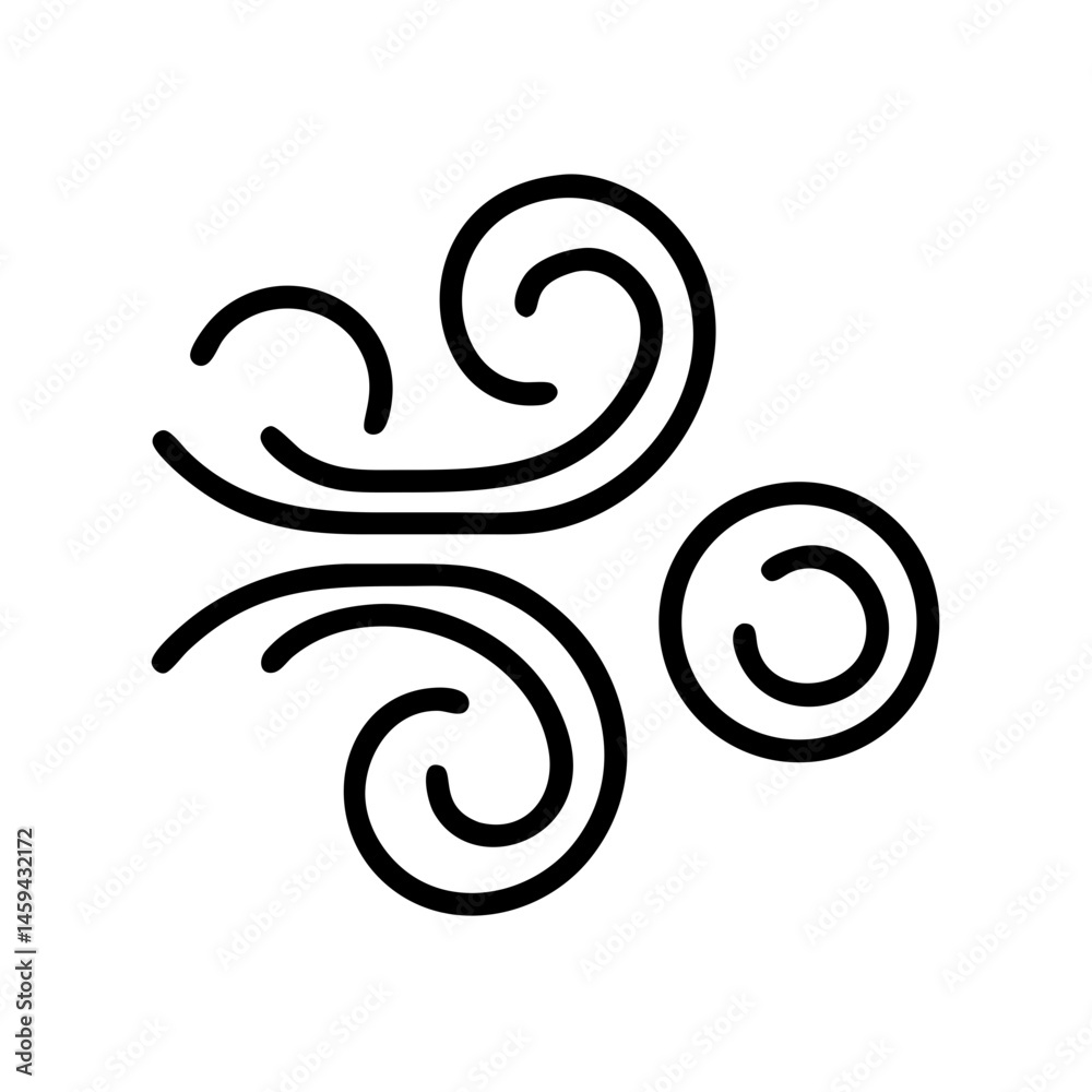 Triple Swirl Wind Flow Icon Design Triple Swirl Wind Flow Icon Design