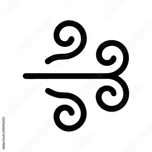 Triple Swirl Wind Flow Icon Design