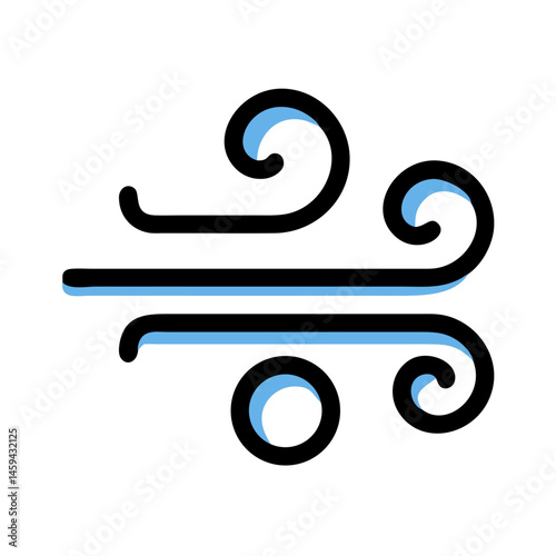 Triple Swirl Wind Flow Icon Design