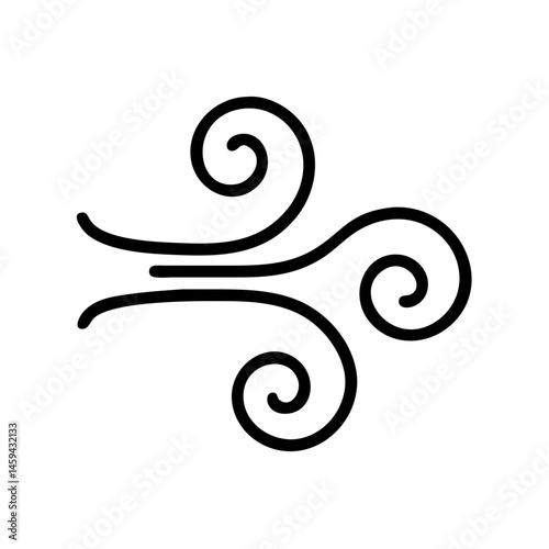 Triple Swirl Wind Flow Icon Design