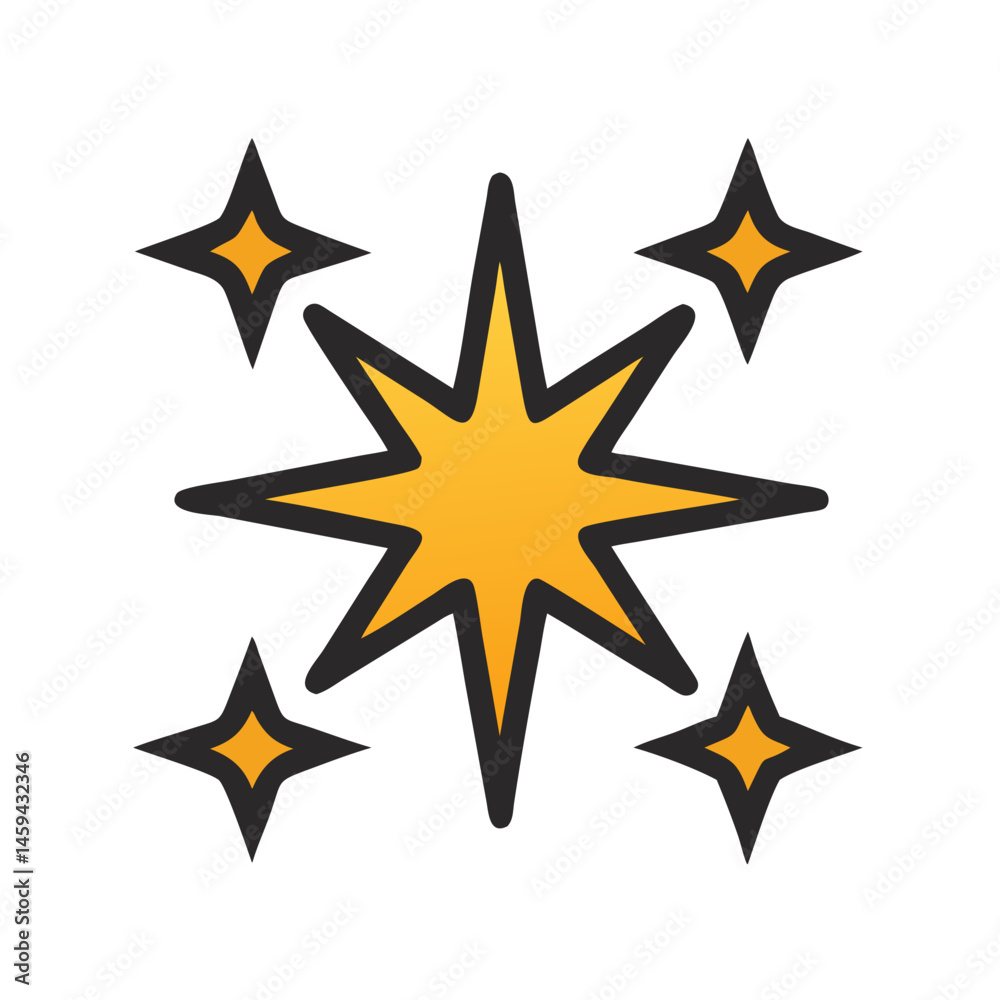 Obraz premium Twinkle Burst with Sharp Corners Icon Design