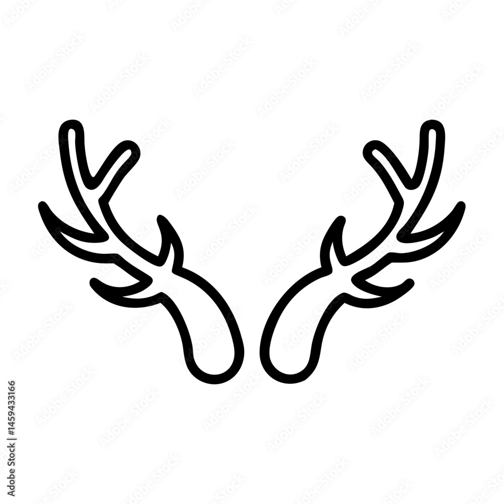 Wide Spread Deer Antlers Icon Design Wide Spread Deer Antlers Icon Design