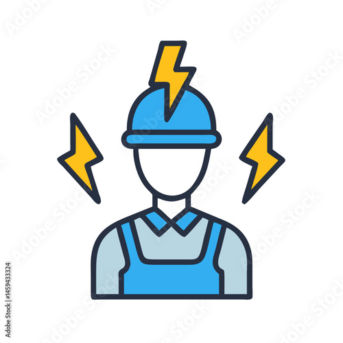 Electric Worker Safety Hazard Icon Design
