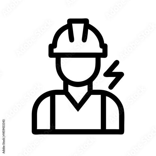 Electric Worker Safety Hazard Icon Design