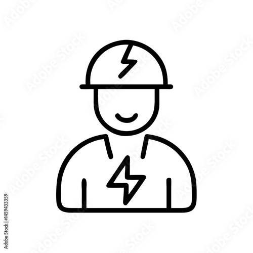 Electric Worker Safety Hazard Icon Design