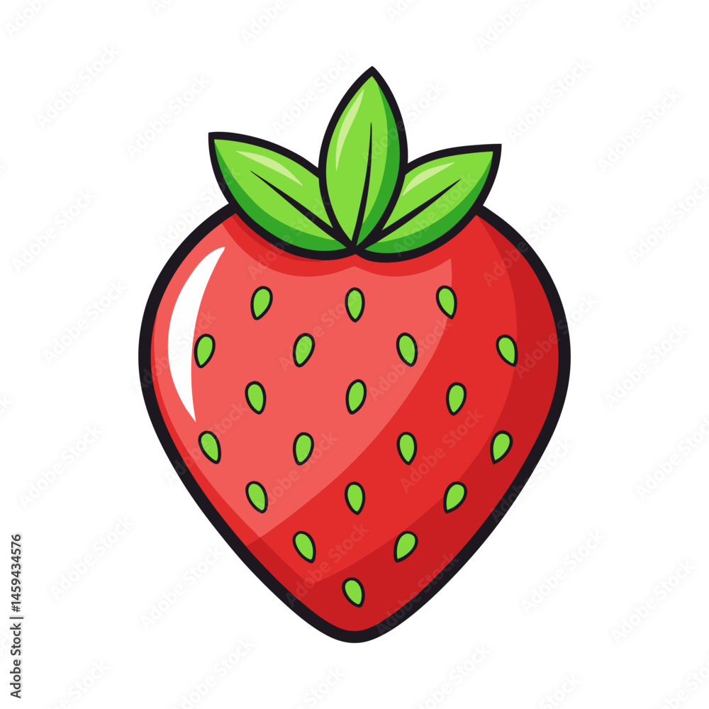 Obraz premium Download Strawberries Fruit Cartoon Vector Icon Illustration Eps File For Design.