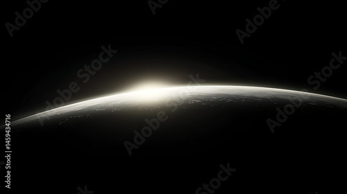 Fototapeta Naklejka Na Ścianę i Meble -  A black and white photo of a planet with a sun in the middle