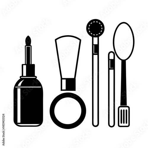 Download Makeup Tools Silhouette Vector Illustration Eps File For Design.