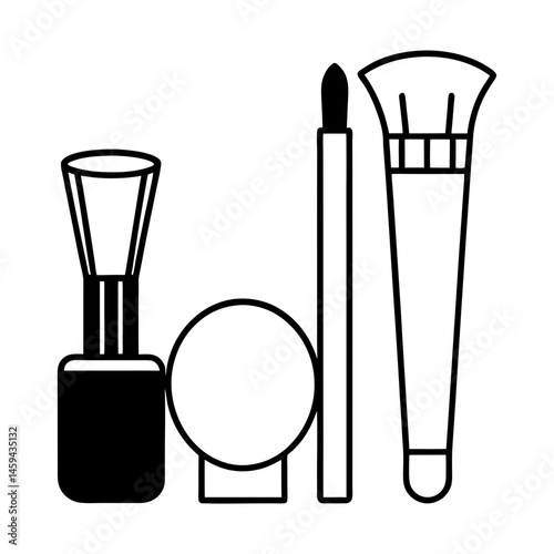 Download Makeup Tools Silhouette Vector Illustration Eps File For Design.